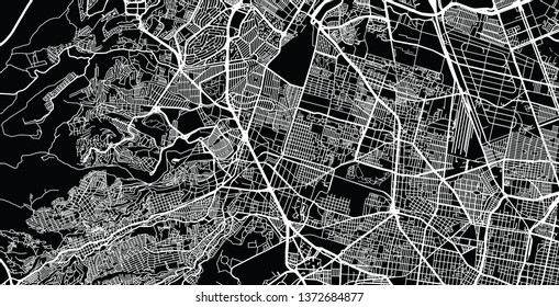 Urban vector city map of Naucalpan, Mexico