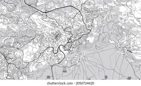 Urban vector city map of Nazareth, Israel, middle east