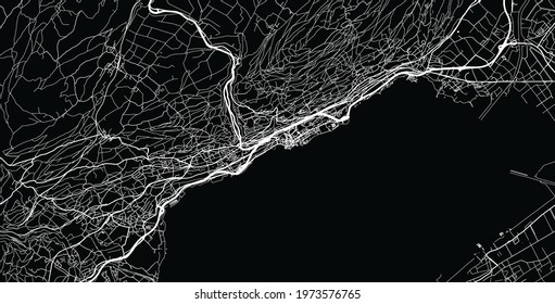 Urban vector city map of Neuchatel, Switzerland, Europe