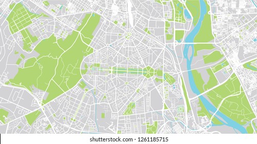 Urban Vector City Map Of New Delhi, India