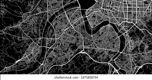 Urban vector city map of New Taipei, China