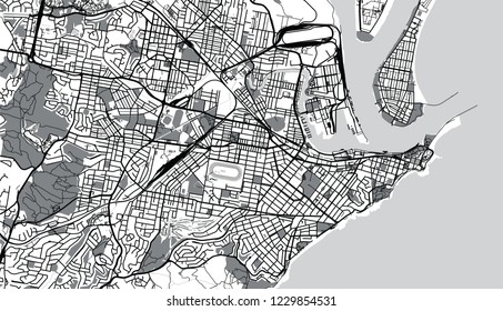 Urban Vector City Map Of Newcastle, Australia