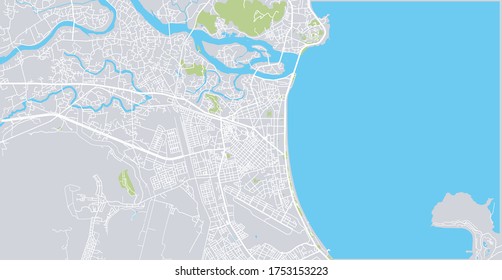 Urban vector city map of Nha Trang, Vietnam