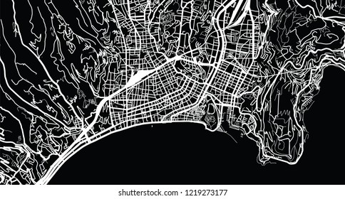 Urban vector city map of Nice, France