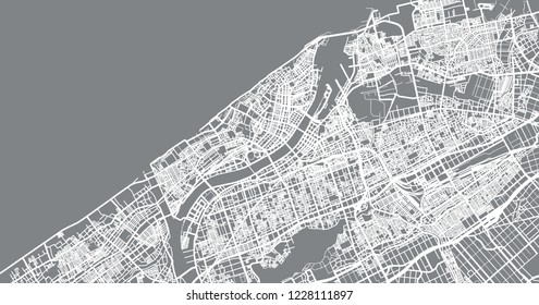 Urban vector city map of Niigata, Japan