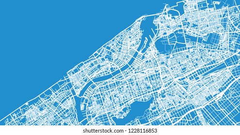 Urban vector city map of Niigata, Japan