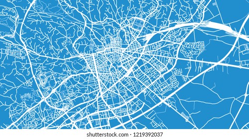Urban vector city map of Nimes, France