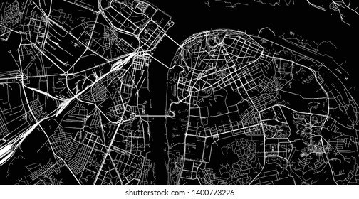 Urban vector city map of Nizhny Novgorod, Russia