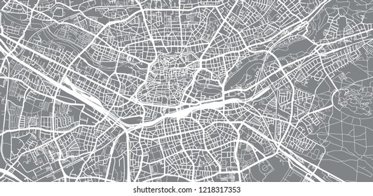 Urban Vector City Map Nuremberg Germany Stock Vector (Royalty Free ...