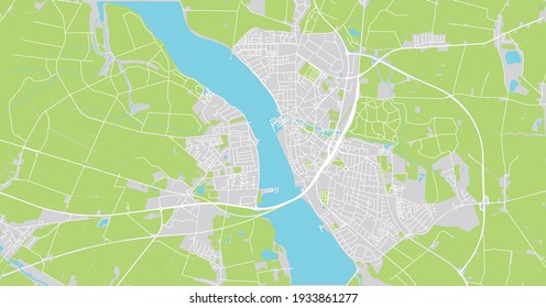 Urban vector city map of Nykobing falster, Denmark