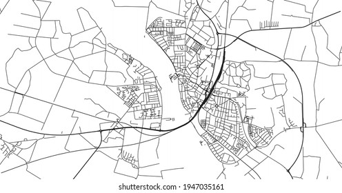 Urban vector city map of Nykobing falster, Denmark