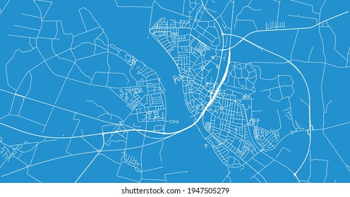 Urban vector city map of Nykobing falster, Denmark