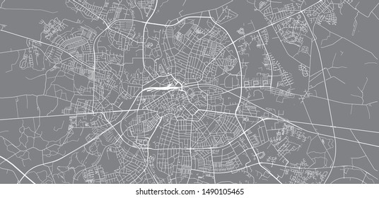 Urban vector city map of Odense, Denmark