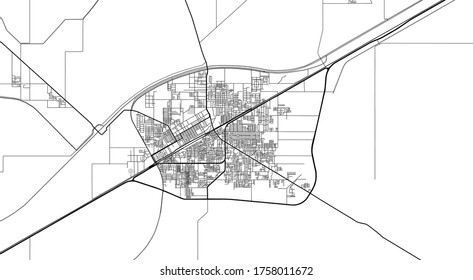 Urban vector city map of Okara, Pakistan, Asia.