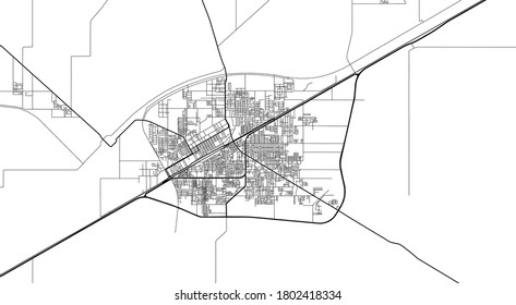 Urban Vektor City Map Okara, Pakistan, Asien