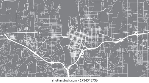 Urban vector city map of Olympia, USA. Washington state capital