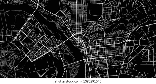 Urban vector city map of Omsk, Russia