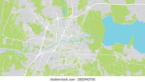 Urban vector city map of Orebro, Sweden, Europe