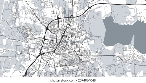 Urban vector city map of Orebro, Sweden, Europe