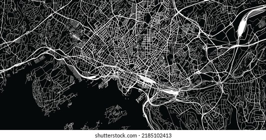 Urban Vector City Map Of Oslo, Norway, Europe