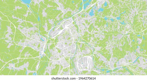 Urban vector city map of Ostrava, Czech Republic, Europe