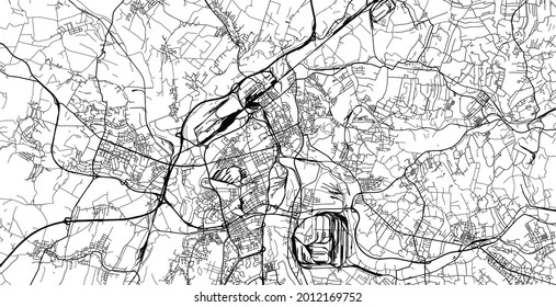 Urban vector city map of Ostrava, Czech Republic, Europe