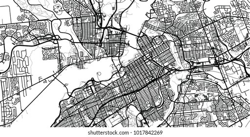 Urban vector city map of Ottawa, Canada