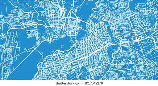 Urban vector city map of Ottawa, Canada