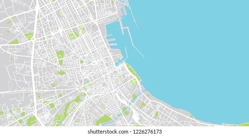 Urban vector city map of Palermo, Italy