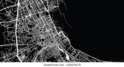 Urban vector city map of Palermo, Italy