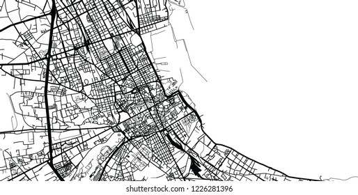 Urban vector city map of Palermo, Italy