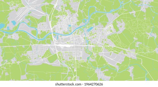 Mapa urbano de Pardubice, República Checa, Europa