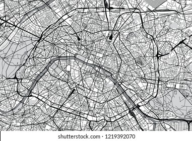 Urban City Map Paris France Stock Vector (Royalty Free) 511329829 ...