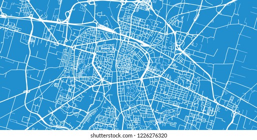 Urban vector city map of Parma, Italy