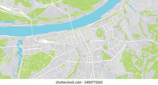 Urban vector city map of Perm, Russia