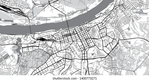 Urban vector city map of Perm, Russia