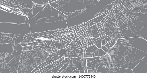Urban vector city map of Perm, Russia