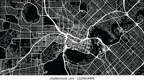 Urban Vector City Map Of Perth, Australia