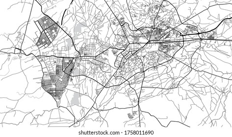 Urban vector city map of Peshawar, Pakistan, Asia.