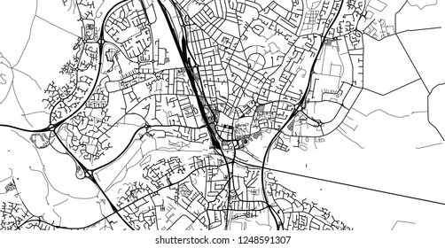 Urban vector city map of Peterborough, England