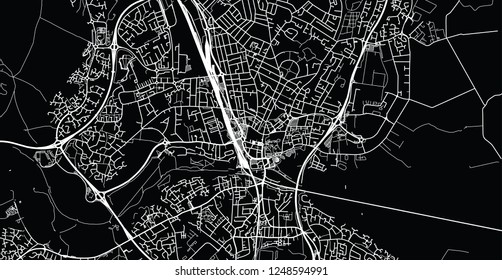 Urban vector city map of Peterborough, England