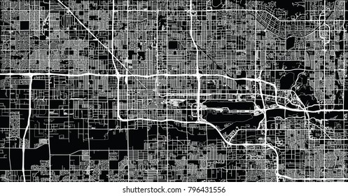 Urban vector city map of Phoenix, Arizona, USA