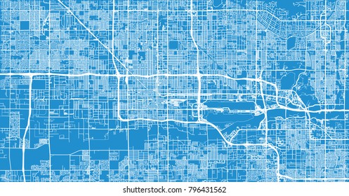 Urban vector city map of Phoenix, Arizona, USA