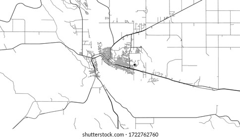 Urban vector city map of Pierre, USA. South Dakota state capital