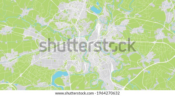 Urban Vector City Map Pilsen Czech Stock Vector (Royalty Free ...