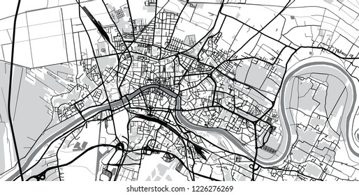 Urban vector city map of Pisa, Italy