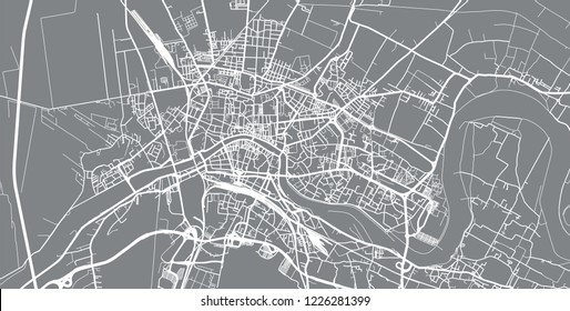 Urban vector city map of Pisa, Italy