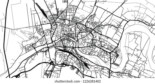 Urban vector city map of Pisa, Italy