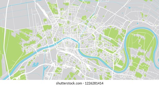 Urban vector city map of Pisa, Italy