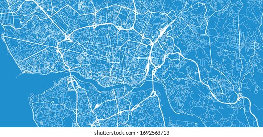 Urban vector city map of Porto, Portugal